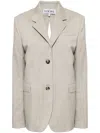 Loewe Tied-back Wool Blazer In Beige