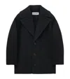 Loewe Wool Single-breasted Coat In Black