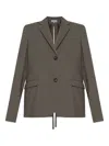 Loewe Women Wool Single-breasted Jacket In Gray