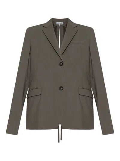 Loewe Wool Single-breasted Jacket In Green