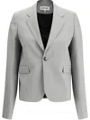 Loewe Light Grey Wool Single-breasted Blazer In Gray
