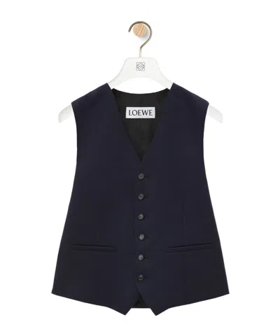 Loewe Wool Sleeveless Vest In Black