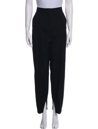 Pre-owned Loewe Wool Straight Leg Pants In Black