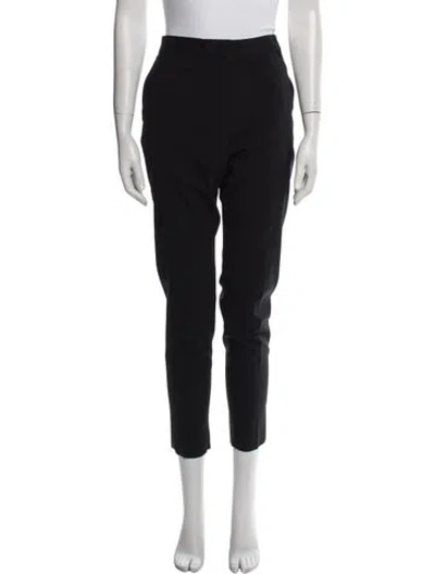 Pre-owned Loewe Wool Straight Leg Pants In Black
