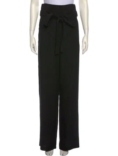 Pre-owned Loewe Wool Straight Leg Pants In Black