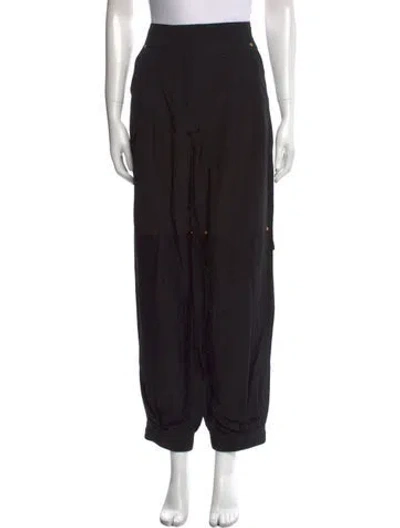 Pre-owned Loewe Wool Straight Leg Pants In Black