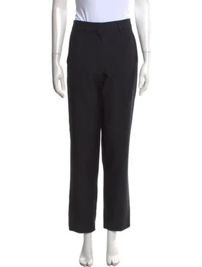 Pre-owned Loewe Wool Straight Leg Pants In Black