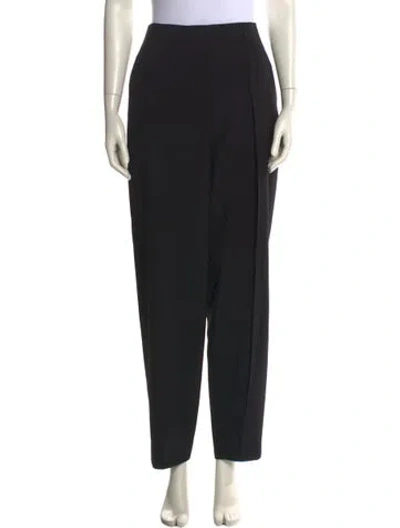 Pre-owned Loewe Wool Straight Leg Pants In Black