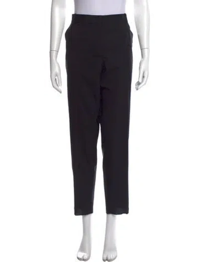 Pre-owned Loewe Wool Straight Leg Pants In Black