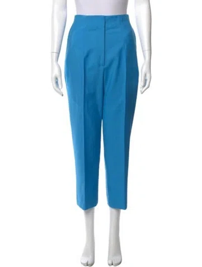 Pre-owned Loewe Wool Straight Leg Pants In Blue