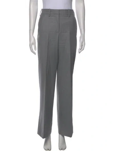 Pre-owned Loewe Wool Straight Leg Pants In Gray
