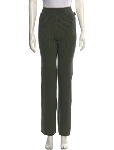 Pre-owned Loewe Wool Straight Leg Pants In Green
