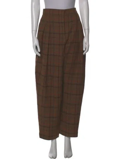 Pre-owned Loewe Wool Straight Leg Pants W/ Tags In Brown