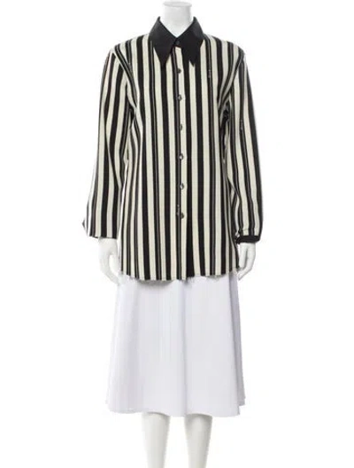 Pre-owned Loewe Wool Striped Button-up Top In Multicolor