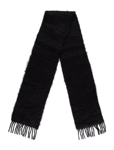 Pre-owned Loewe Wool Striped Scarf In Black