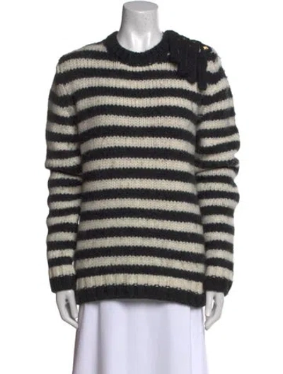 Pre-owned Loewe Wool Striped Sweater In Black
