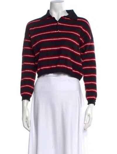 Pre-owned Loewe Wool Striped Sweater In Black