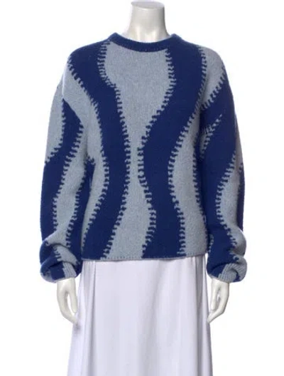 Pre-owned Loewe Wool Striped Sweater In Blue