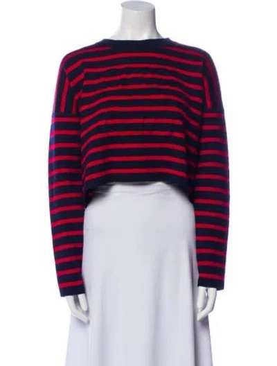 Pre-owned Loewe Wool Striped Sweater In Blue