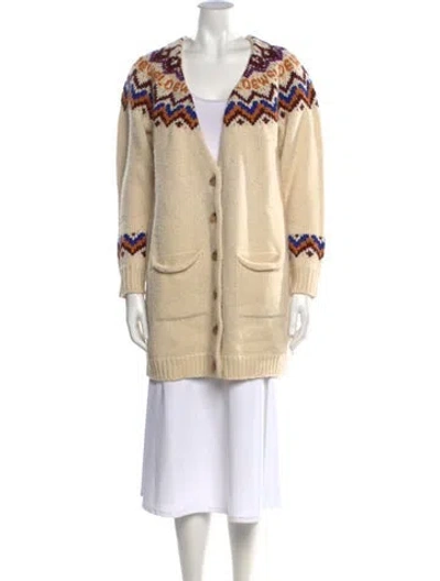 Pre-owned Loewe Wool Striped Sweater In Neutral