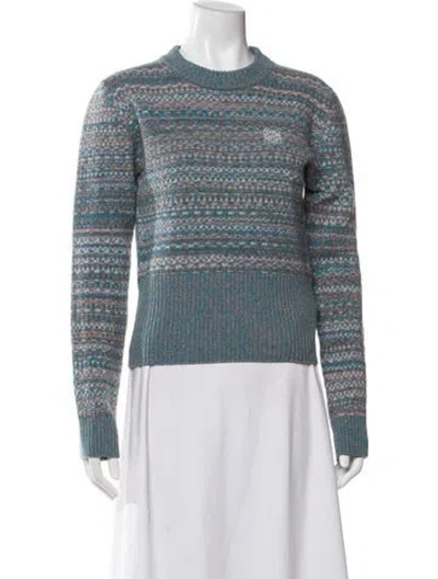 Pre-owned Loewe Wool Striped Sweater In White