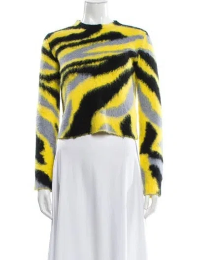 Pre-owned Loewe Wool Striped Sweater In Yellow