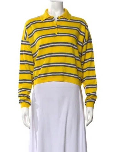 Pre-owned Loewe Wool Striped Sweater In Yellow
