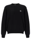 Loewe Wool Crew Neck Sweater With Ribbed Edges In Black