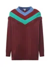 Loewe Wool Sweater With Layered Construction In Burgundy