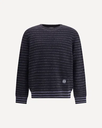 Loewe Men Wool Sweater In Blue