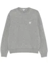 Loewe Anagram Logo-embroidered Wool Sweater In Gray