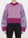 Loewe Puff Sleeve Sweater In Pink