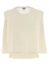 Loewe Wool Sleeveless Sweater Crew Neck Ribbed Hem In Neutral