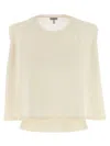 Loewe Wool Sleeveless Sweater Crew Neck Ribbed Hem In White