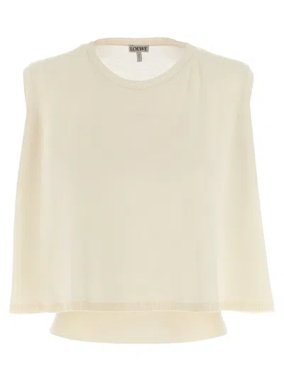 Loewe Wool Sleeveless Sweater Crew Neck Ribbed Hem In Yellow