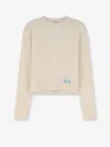 Loewe Wool Sweater With Contrasting Embroidered Logo On The Bottom In Neutral