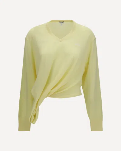 Loewe Wool Sweater With Logo In Yellow