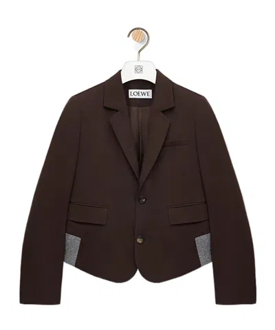 Loewe Wool Tailored Jacket In Brown