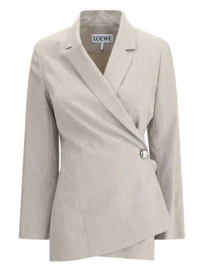 Loewe Wool Tailored Jacket In White