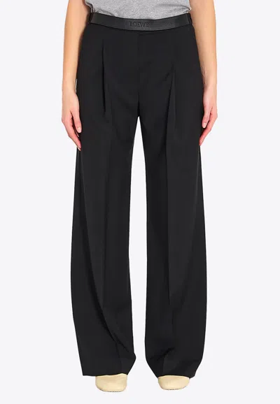 Loewe Wool Tailored Pants In Black