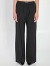 Loewe Logo Wool Trousers In Black