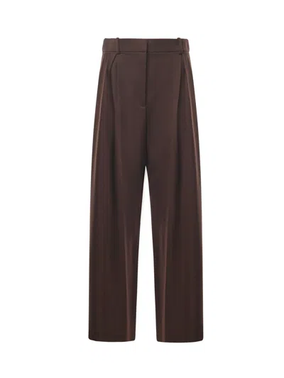 Loewe Wool Trousers In Brown