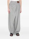 Loewe Draped Loose Wool-blend Trousers In Grey