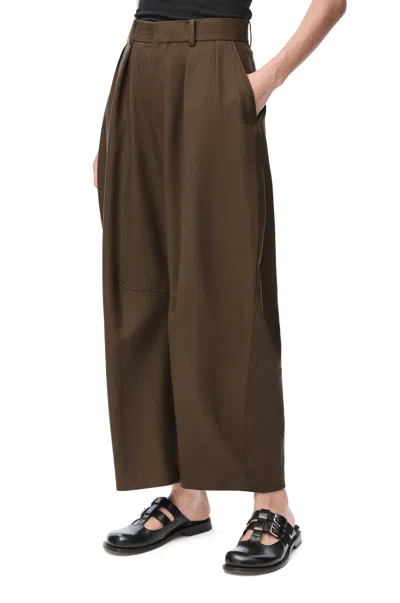 Loewe Wool Tube Trousers In Green