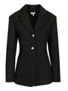 Loewe Wool Twill Jacket Jackets Black In Multi