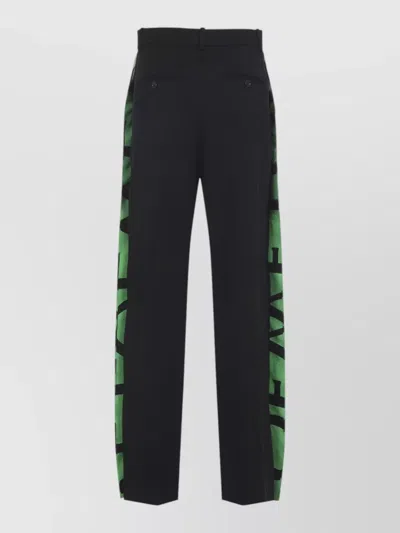 Loewe Wool Twill Trousers Mid Rise Straight Leg In Black