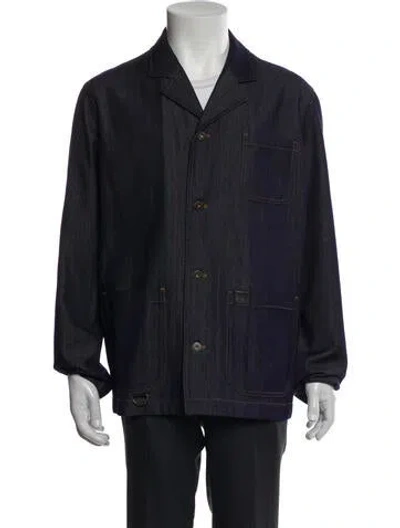Pre-owned Loewe Wool Utility Jacket In Blue