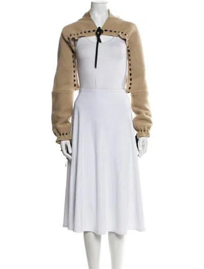 Pre-owned Loewe Wool V-neck Sweater In Neutral