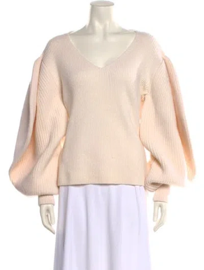 Pre-owned Loewe Wool V-neck Sweater In Neutral