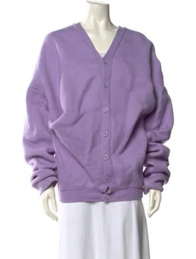 Pre-owned Loewe Wool V-neck Sweater In Purple